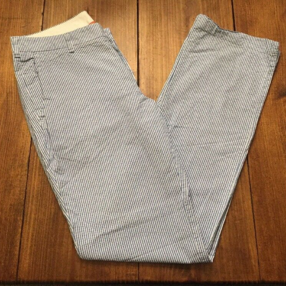 BONOBOS STRAIGHT FIT MENS COTTON BLUE STRIPE PANTS